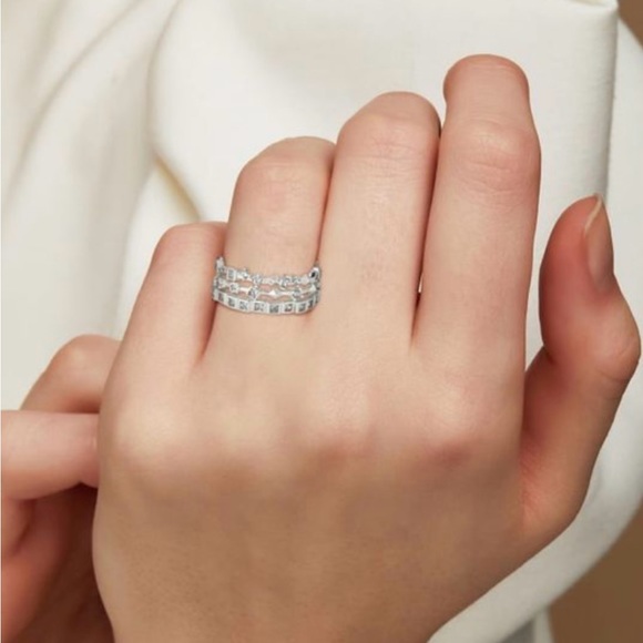 Kendra Scott Karis Silver & Gray Ring Set -NEW - Picture 9 of 11